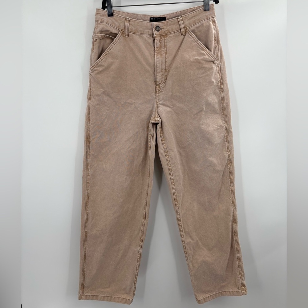 Asos Design Straight Denim Jeans Women's Beige High Rise Medium Wash size 8